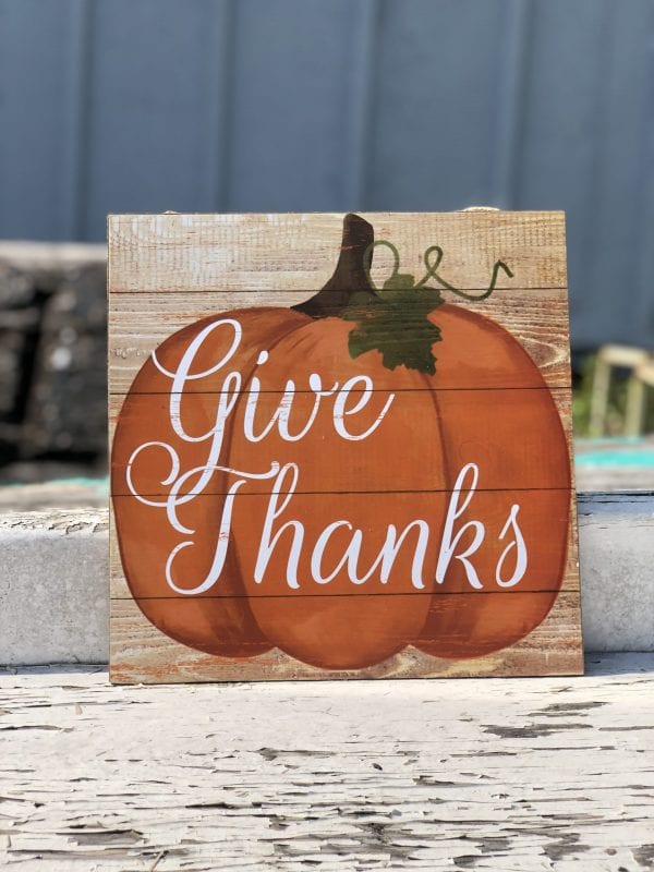 Give Thanks Pumpkin sign