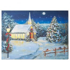 Christmas Church canvas